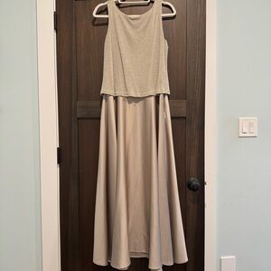 Arianna By Rachel Kaye Gold Floor Length Dress Gown STUNNING!
